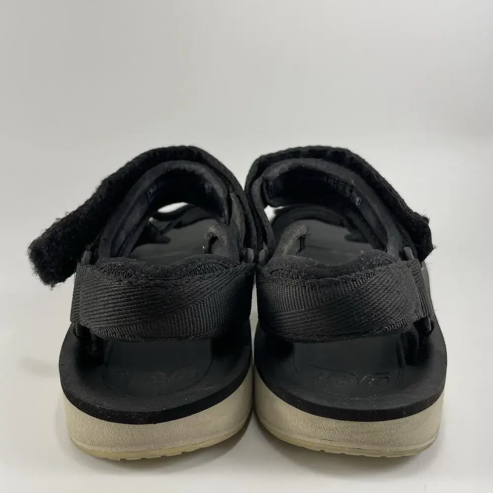 Teva Universal Premier Strappy Active Sandals Womens Size 6 Black Wedge Sole